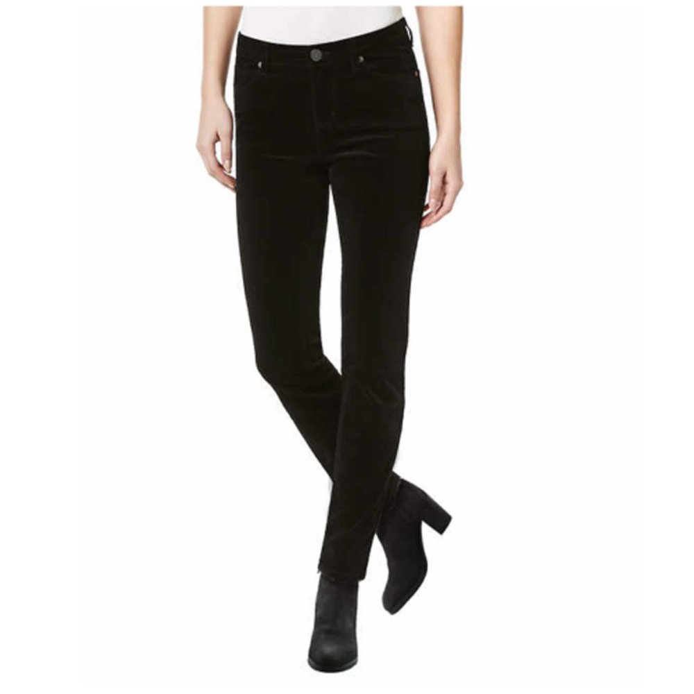 David Bitton Mid Rise Velvet Stretch Skinny Pants